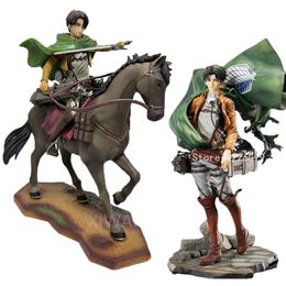 Finger Toys 18cm Attack on Titan Anime Figure Ichiban Kuji Levi Horse Action Figure Shingeki No Kyojin Levi Ackerman Figurine Model Doll Toy