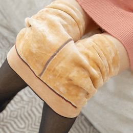 Hot Sale Sexy Leggings Winter Women Fashion Warm Velvet Knitted Thick Leggins New High Waist Solid Elastic Pants