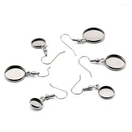 Stud Earrings 50pcs Stainless Steel Blank With Earring Hook Cabochon Settings Tray Fit For DIY Jewellery Making Findings