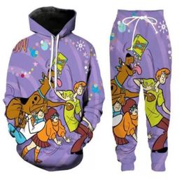 2022 New Men Womens Scooby Doo Funny 3D Print Fashion Tracksuits Hip Hop Pants Hoodies ok06268q