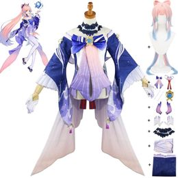 Cosplay Game Genshin Impact Sangonomiya Kokomi Cosplay Costume Wig Anime Inazuma Watatsumi Island Pearl Of Wisdom Sexy Woman Dress Suit