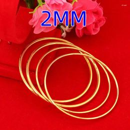 Bangle Vietnam Sand Gold 2mm Ancient Method Heritage Bracelet Ladies Smooth Plain Circle Solid Copper Plated