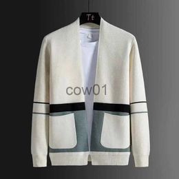 Men's Sweaters Autumn Winter Male Korean Fashion Patchwork Pocket Cardigan Sweater Homme Simple All-match Knitted Coat Men's Outwear Top Hombre J231014