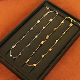 CELI Arc de Triomphe Gold Heart shaped Star Necklace Female Xia Luxury Small Design High level Collar Chain