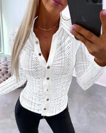 Women's Blouses Sexy Bodycon Slim Women Blouse Shirt Fashion Printing Turn Down Collar Single Breasted Ladies Tops Elegant Office Ruched