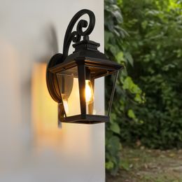 Illuminazione da giardino Grandi applique da parete per esterni con vetro trasparente