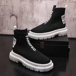 Sneakers 2024 Knit Upper New Socks Breathable Sport Sock Boots Man High Top Running Shoes for Men Zapat 60