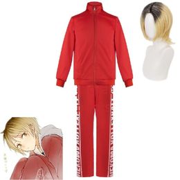 Cosplay Anime Kenma Kozume Haikyuu Nekoma High School Cosplay Costume Wig Volleyball Team Uniform Sportswear Halloween Red Suit