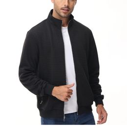 Men's Down Parkas Jaket ritsleting kasual untuk pria mantel musim gugur jaket Sweatshirt mode baru pakaian kerah berdiri 231013