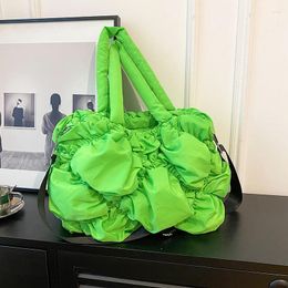 Evening Bags Green Design Padded Handbag Designer Quilted Shoulder Bag For Women Large Capacity Nylon Shopper Fashion Crossbody Totes