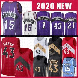 S Jerseys Pascal Siakam Vince Carter Basketball Jersey 45 15 Tracy McGrady Marcus Camby Mesh Mens Mens