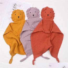 Bibs & Burp Cloths A971 Infant Baby Organic Cotton Muslin Sleeps With The Doll Lion Drool Towel Babies Bib Bandana Burp Cloths Baby, K Dhjva