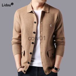 Men's Sweaters Male Clothes Fashionable Casual Solid Colour Tops Vintage Shirt Men 2023 New Cardigans Mens Designer Clothes Knitted Breasted J231014