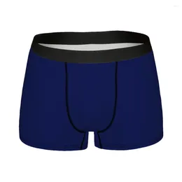 Underpants Classic Navy Blue Solid Colour Cotton Panties Male Underwear Print Shorts Boxer Briefs