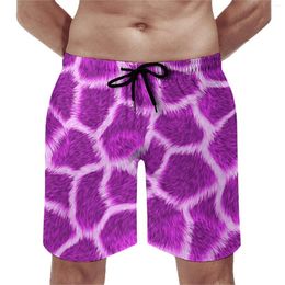 Men's Shorts Fuchsia Giraffe Print Board Summer Animal Sports Beach Short Pants Comfortable Casual Pattern Big Size Trunks