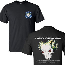 New Summer Fashion Men Short Sleeve Cotton T Shirt Vfa83 Rampagers Squadron United States Navy T-shirts XS-3xl Tees Tops C04132665
