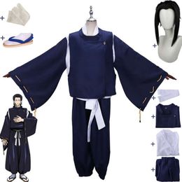 Cosplay Anime Jujutsu Kaisen Kamo Noritoshi Cosplay Costume Wig Clogs Socks Blue School Uniform Halloween Carnival Party Role Play Suit