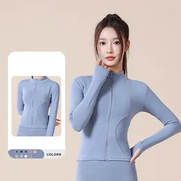Active Shirts Yoga Coat Sports Long Sleeve Slim Fit Running Clothing Quick Drying Tight Fitness Suit Gym Workout Tops For Women