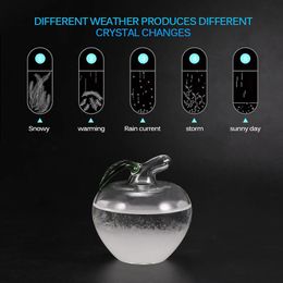 Christmas Decorations 35ml Liquid Transparent Glass Storm Apple Water Drop Storms Forecast Bottle Monitor Forecasts Barometer Christmas Ornaments Gift 231013