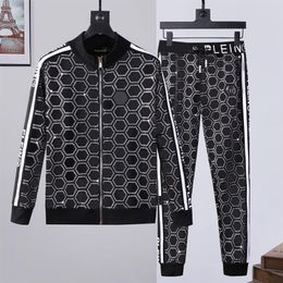 PLEIN BEAR Mens HOODIE JACKET TROUSERS CRYSTAL SKULL Tracksuit Men Hoodies Casual Tracksuits Jogger Jackets Pants Sets Sporting Su261u