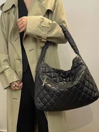 Luxury Designer Bag New Hobo Bags Designer Shoulder Bag Women Black Shopping Bags Handbag Large Capacity Diamond Plaid Cowhide