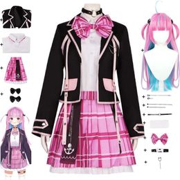 Cosplay Youtuber Vtuber Hololive Holo Minato Aqua Debu Cosplay Costume Wig Anime Woman Loli Pink Jk Uniform Hallowen Carnival Party Suit