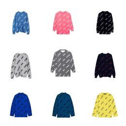 Men's Plus Size Hoodies & Sweatshirts New AOP Jacquard Letter Printing Knitted Sweater Customised Jacquard Knitting Machine Enlarged Detail Round Neck Sweater t8v88
