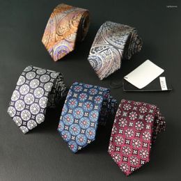 Bow Ties Fashion European Style Silk Tie For Man 7cm Geometric Floral Paisley Business Wedding Party Cravat Neckties