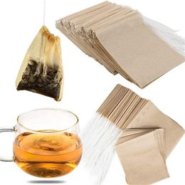 100Pcs/Lot Loose Leaf Philtre Bag Coffee Tools Natural Unbleached Empty Paper Infuser Strainers for Tea Wooden Colour Rxkgd