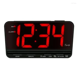 Wall Clocks Extra-Large 3 In. Red LED Alarm Clock With High/Low Settings Home Decorations Modern Reloj De Pared D Grande Digita