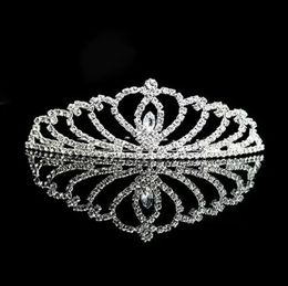 Wholesale Beautiful Rhinestone Headpieces Crystal Hot Hair Comb for Women or Girls Wedding Party Gift Silver Decorative Head Tiara