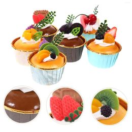 Decorative Flowers Cake Artificial Fake Simulation Model Dessert Cupcakes Cakes Cupcake Realistic Props Toy Faux Display Toys Models Decor