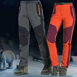 2022 Toppick Winter Men Women clothings Hiking Pants Outdoor Softshell Trousers Waterproof Windproof Thermal for Camping Ski Climb236Y