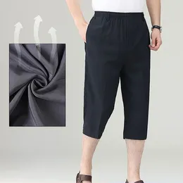 Men's Shorts 2023 Men Summer Fashion Thin Cropped Trousers Ice Silk Breathable Male Loose Casual P52