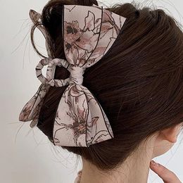 Hair Clips Acrylic Bowknot Clip For Women Luxury Grip Printed Claw Personalised High-end Accessories