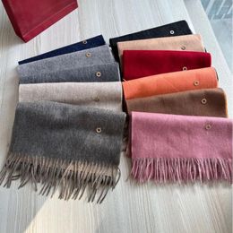Scarves Loro Double-sided Wool Scarf Autumn And Winter Warm Tassel LP Unisex Small Shawl Pian