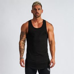 2022 New 7 Colors Men's Fashion Tank Black Color Grey Green Top Sleeveless Muscle T-Shirt Plain A-Shirt Hip Hop GYM Bodybuild250x