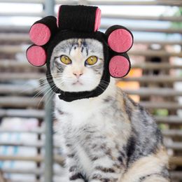 Cat Costumes Hat Bonnet Curly Hair Pet Cap Lovely Headwear Accessories Dress Up Headdress Costume Curls Plush Dog