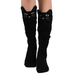 Socks & Hosiery Women Cute Animal Print Over Knee High Sock Solid Colour Keep Warm In Winter Long Elastic Nursing Female265b