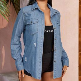 Women's Jackets Woman Clothing Denim Jacket Boyfriend Style Slim Overcoat Early Autumn Thin Jean Single Breasted Clothes 2023