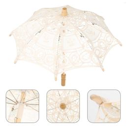 Umbrellas Embroidery Lace Umbrella Vacation Outfits White Mini Dress Wedding Bulk Take Bath