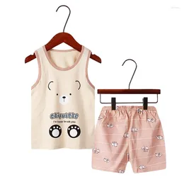 Clothing Sets Toddler Boys Fashion Outfits 2023 Summer Baby Boy Girls Clothes Cute Cartoon Design Sleeveless Vest Tops Shorts 2pcs