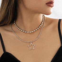 Pendant Necklaces Punk Multilayered Star Necklace For Women Vintage 2023 Bohemian Chain Choker Jewellery Wedding Gifts INS Trendy