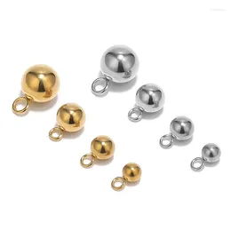 Charms 4mm 5mm 6mm 8mm Stainless Steel Gold/Sliver Color Spacer Beads Charm Loose DIY Bracelets Necklace For Jewelry Making