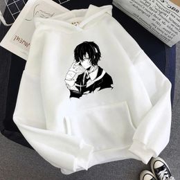 Men's Hoodies Funny Cartoon Bungou Stray Dog Anime Oversized Hoodie Harajuku Dazai Osamu Men Women Sweatshirts Casual Fashion Pullover