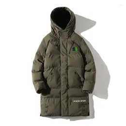 Men's Trench Coats 2023 Winter Fashion Brand Coat Windproof Warm Cotton Mid Length Large M-8XL Windbreaker