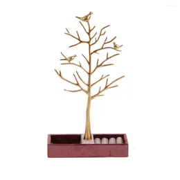 Jewelry Pouches Earrings Rack Metal Frame Tree-shaped Display Stand Modern Base Bracelet Necklace Storage Organizer Counter