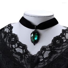 Pendant Necklaces Green Venom Cameo Choker For Women Girls Fashion Alternative Gothic Jewellery Accessories Vintage Velvet Necklace Gift Her