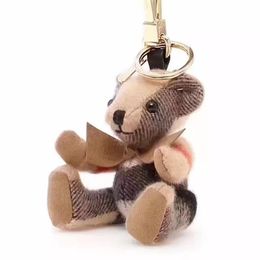 High quality cashmere bear doll pendant Keychains classic design decoration car key chain fashion handbag Keychain323v