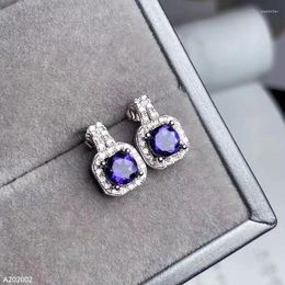 Dangle Earrings KJJEAXCMY Fine Jewellery 925 Sterling Silver Inlaid Natural Tanzanite Gemstone Girls Geometric Support Detection